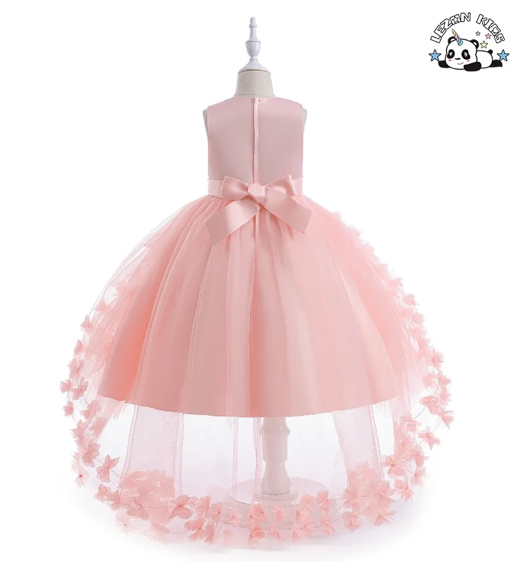 LEZONKIDS - Popular Pearls Beaded Ruffle Flower Girl Dress Kids Birthday Party Girls Formal Dress for Girls